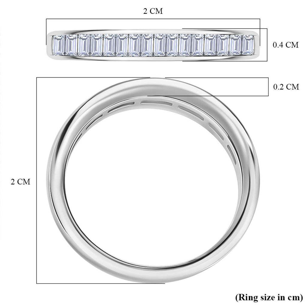 D'Joy Set of 3 - White Diamond Ring in Rhodium Overlay & 18K Vermeil Yellow & Rose Gold Plated Sterling Silver 0.51 Ct, Silver Wt. 5.50 Gms._4424930_5