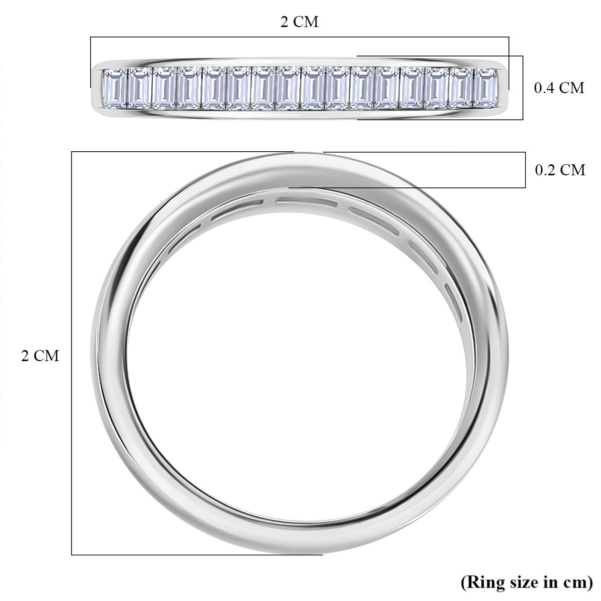 D'Joy Set of 3 - White Natural Diamond Stackable Ring in Rhodium Overlay and 18K Vermeil Yellow and Rose Gold Plated Sterling Silver 0.51 Ct 4424930 6