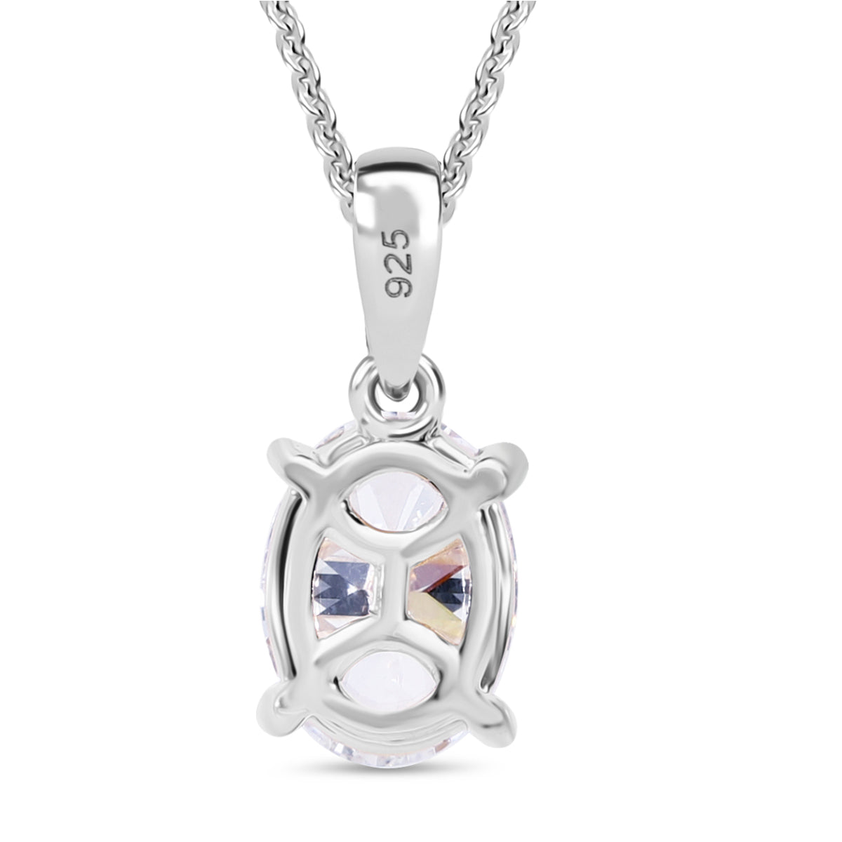 LUXURIANT 1 Ct. Lab Grown Diamond Solitaire Pendant with Chain in Rhodium Overlay Sterling Silver, 20 Inch 4424961 4