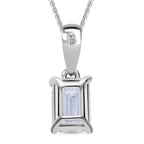 Luxuriant Emerald Cut Lab Grown Diamond (SI/GH) Pendant with Chain (Size 18 + 2 Ext) in Rhodium Overlay Sterling Silver 1.00 Ct._4424962_5