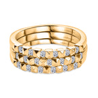 Set of 3 - Lab Grown Diamond (SI/GH) Stackable Ring in 18K Vermeil Yellow Gold Plated Sterling Silver 0.51 Ct, Silver Wt. 5.43 Gms._4425289