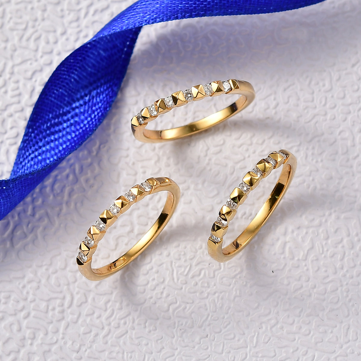 LUXURIANT 0.5 Ct. Lab Grown Diamond Stackable Ring in 18K Vermeil Yellow Gold Plated Sterling Silver 4425289 2