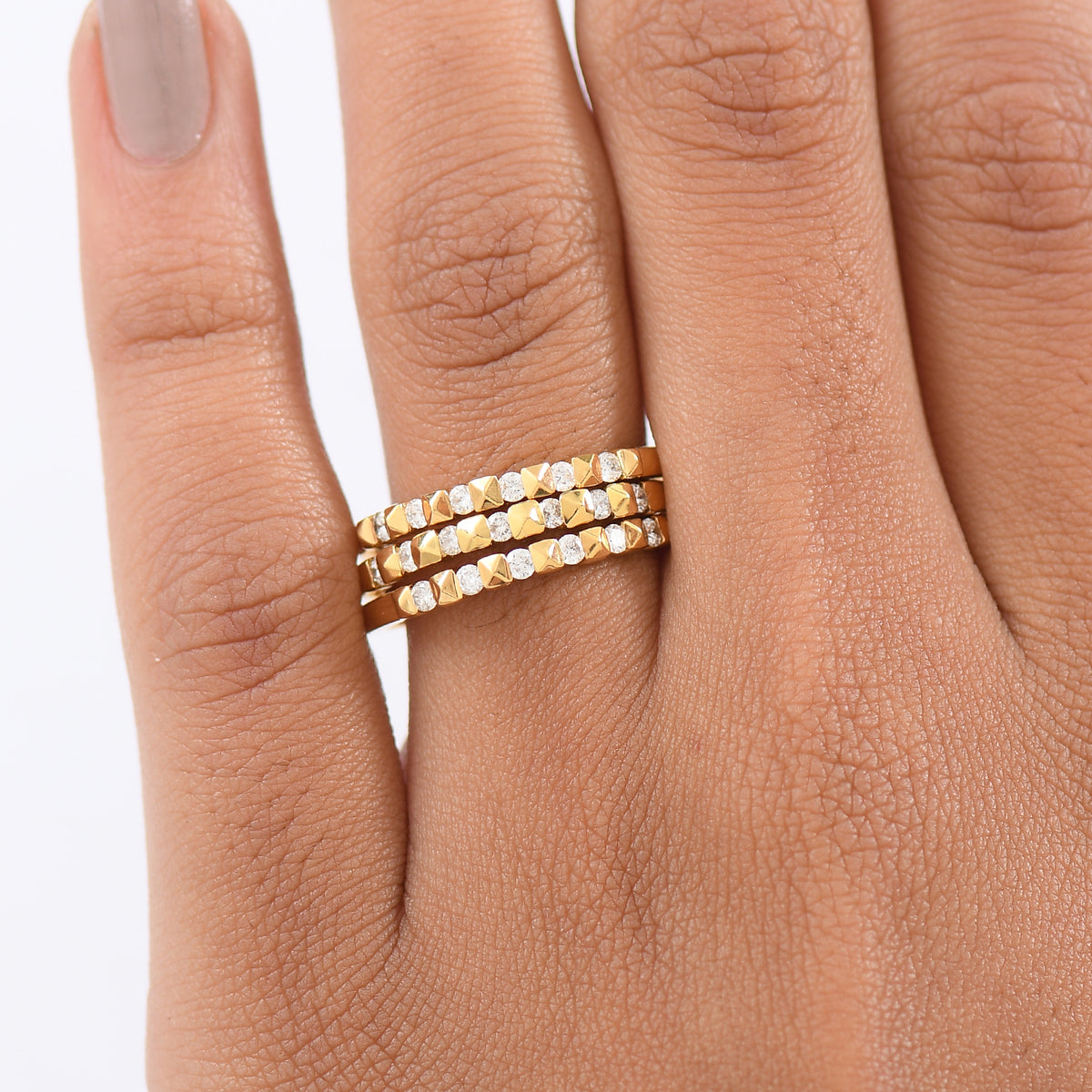 LUXURIANT 0.5 Ct. Lab Grown Diamond Stackable Ring in 18K Vermeil Yellow Gold Plated Sterling Silver 4425289 3