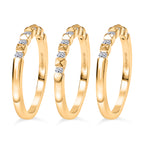 Set of 3 - Lab Grown Diamond (SI/GH) Stackable Ring in 18K Vermeil Yellow Gold Plated Sterling Silver 0.51 Ct, Silver Wt. 5.43 Gms._4425289_3