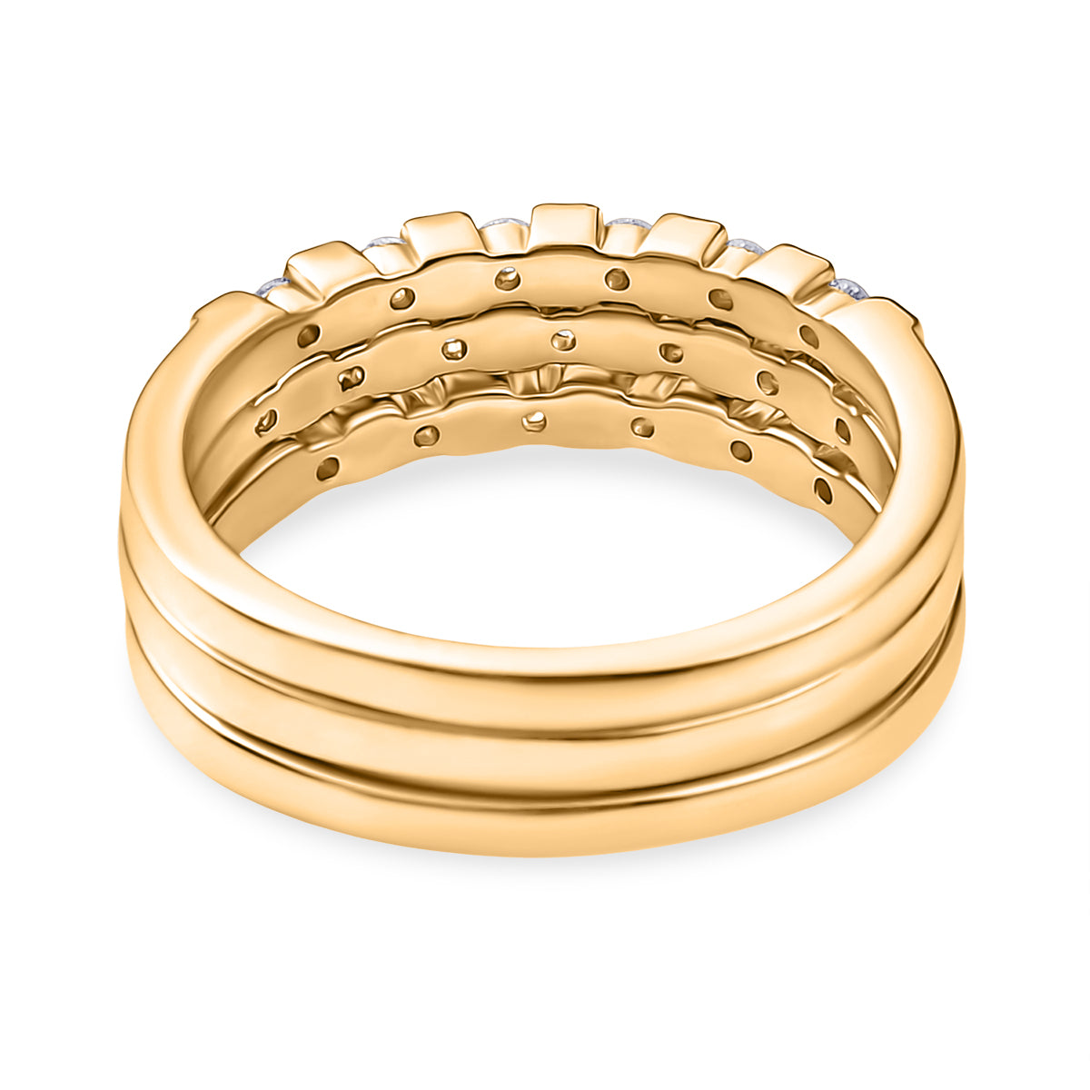 LUXURIANT 0.5 Ct. Lab Grown Diamond Stackable Ring in 18K Vermeil Yellow Gold Plated Sterling Silver 4425289 5
