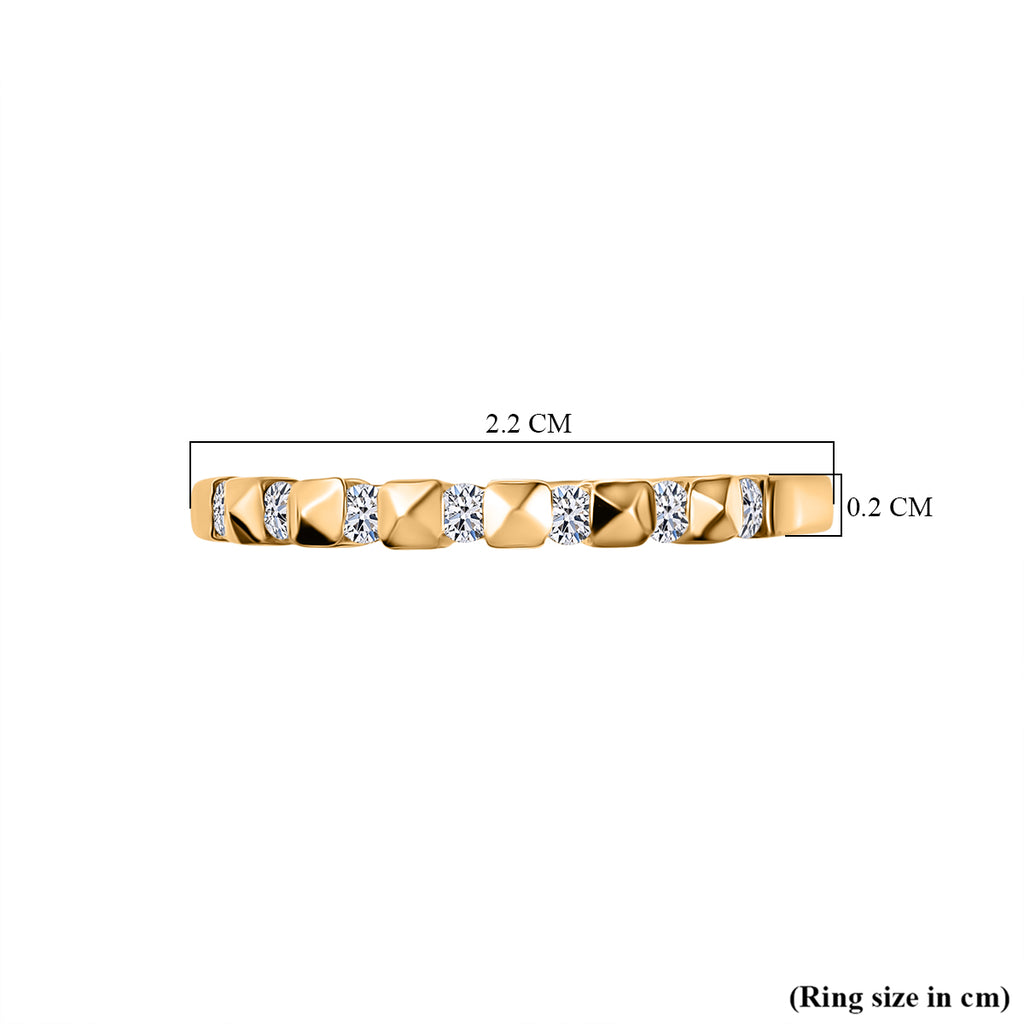 Set of 3 - Lab Grown Diamond (SI/GH) Stackable Ring in 18K Vermeil Yellow Gold Plated Sterling Silver 0.51 Ct, Silver Wt. 5.43 Gms._4425289_5