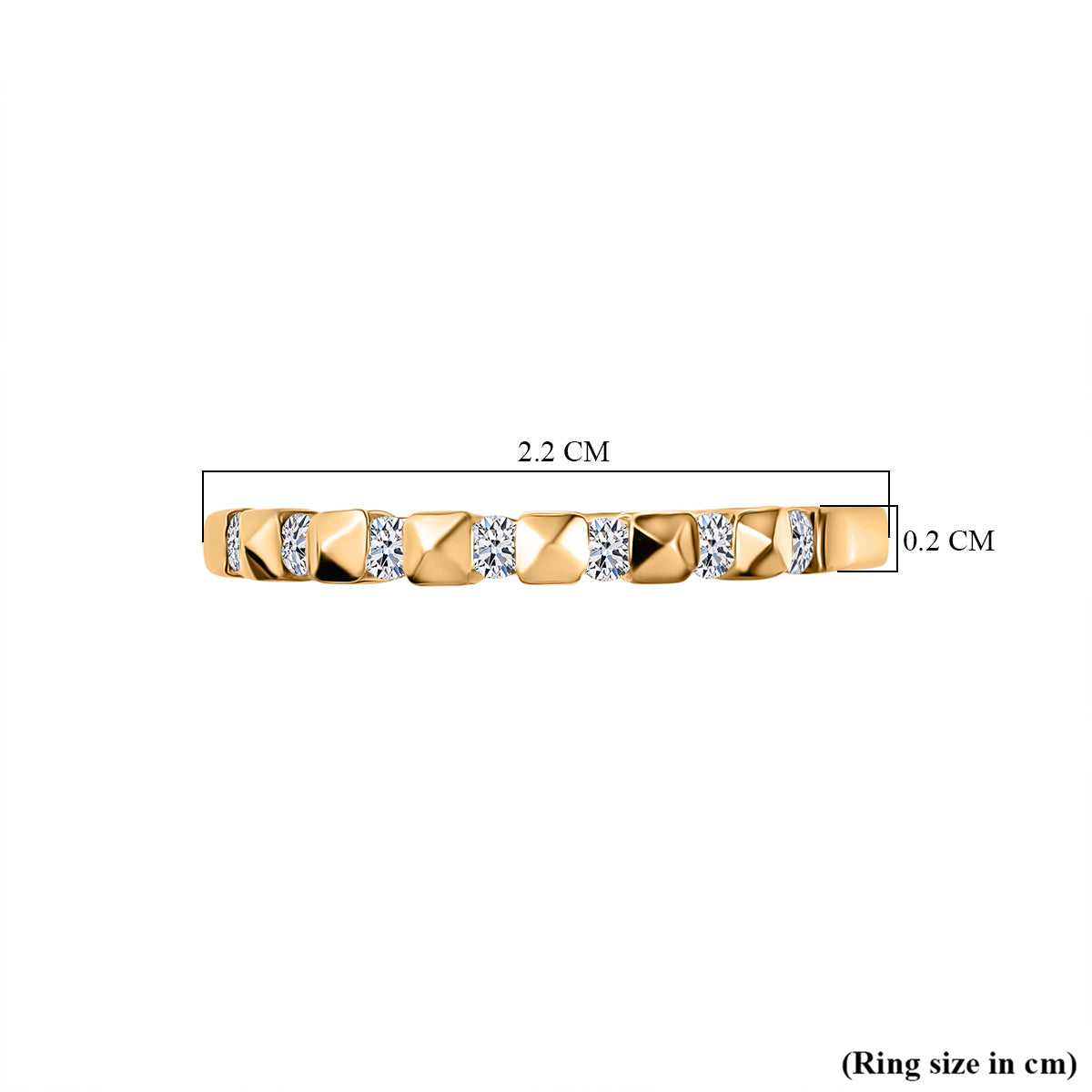 LUXURIANT 0.5 Ct. Lab Grown Diamond Stackable Ring in 18K Vermeil Yellow Gold Plated Sterling Silver 4425289 6