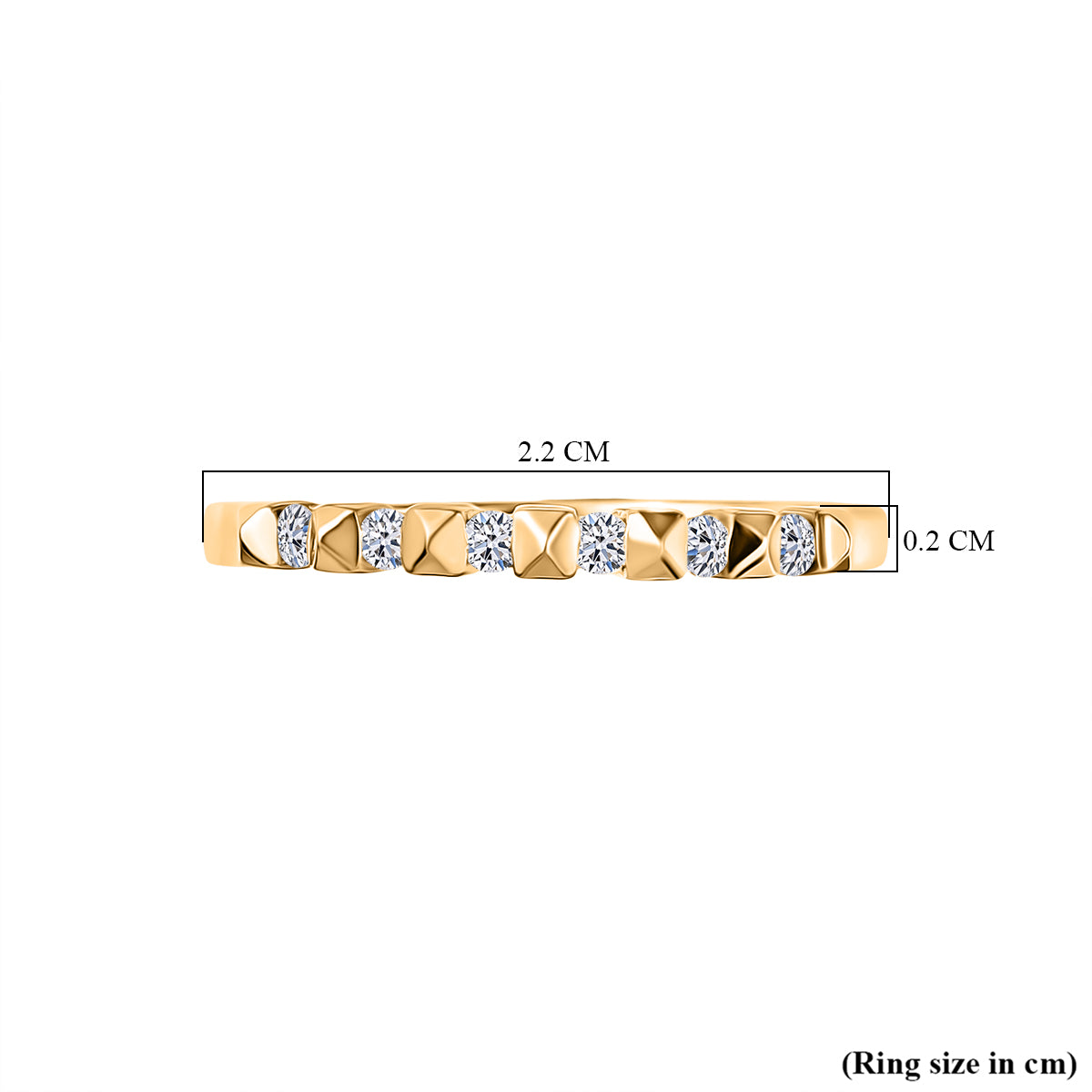 LUXURIANT 0.5 Ct. Lab Grown Diamond Stackable Ring in 18K Vermeil Yellow Gold Plated Sterling Silver 4425289 7