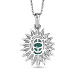 D'Joy Emerald & Moissanite Pendant with Chain (Size 20) in Rhodium Overlay Sterling Silver 1.80 Ct._4425316_4