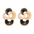 Bloomstone Collection - Set of 2 - Abalone Shell, White Shell Pearl & White Crystal Necklace (Size - 18+2 Ext) and Push Back Earring_4425453_7