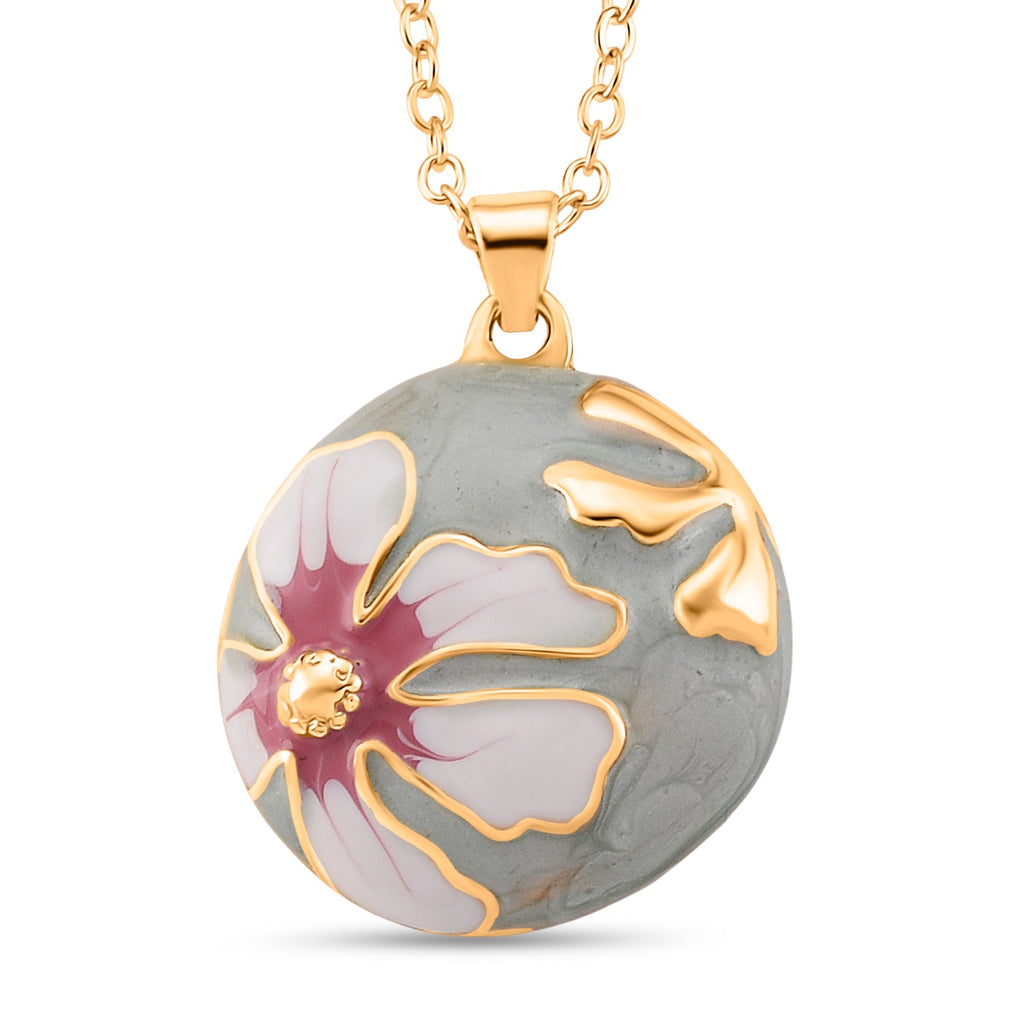 Bloomstone Collection - Set of 2 - Floral Necklace (Size - 18-2 Ext) and Push Back Earring