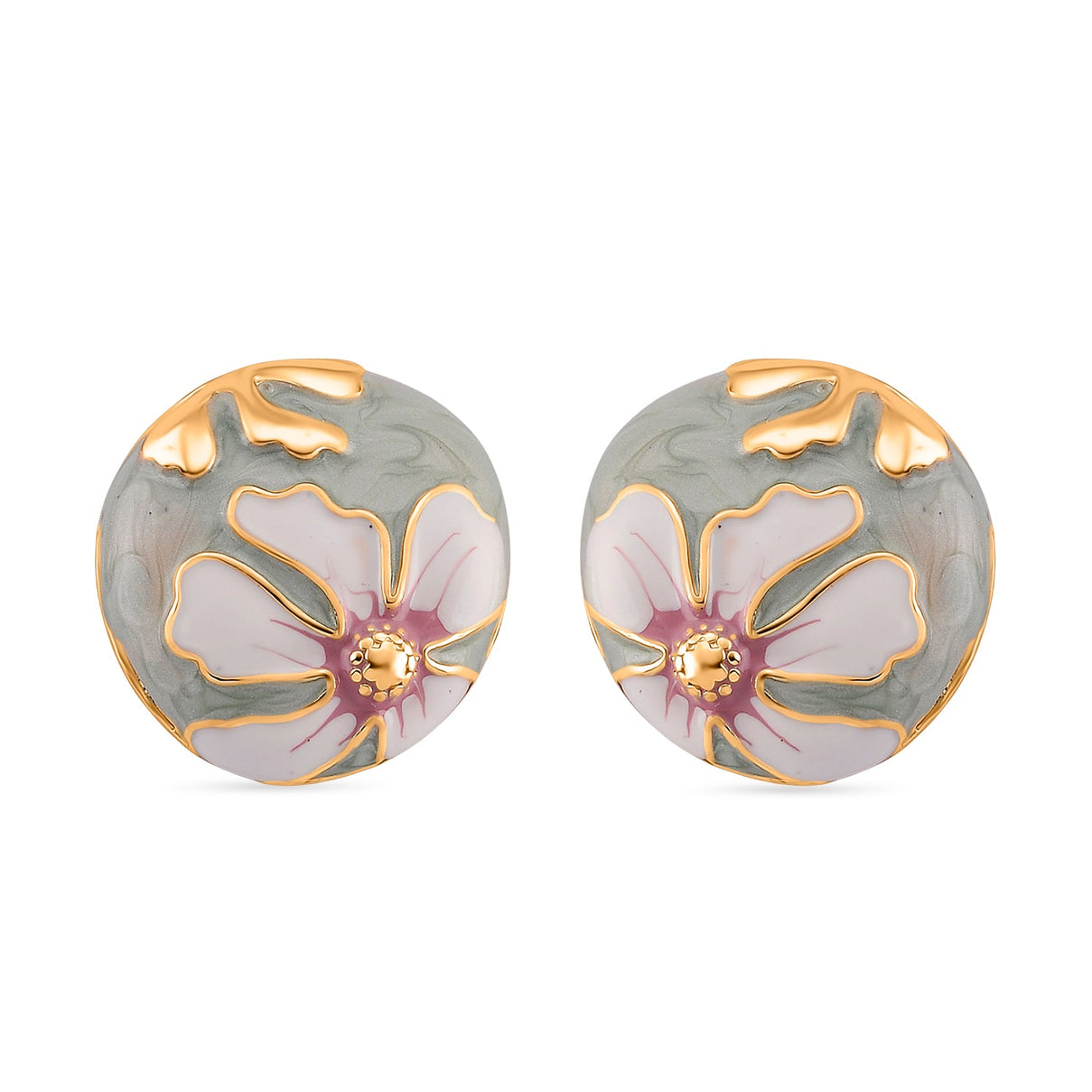 Bloomstone Collection - Set of 2 - Flower Necklace (Size - 18-2 Ext) and Push Back Earring V32360603 7