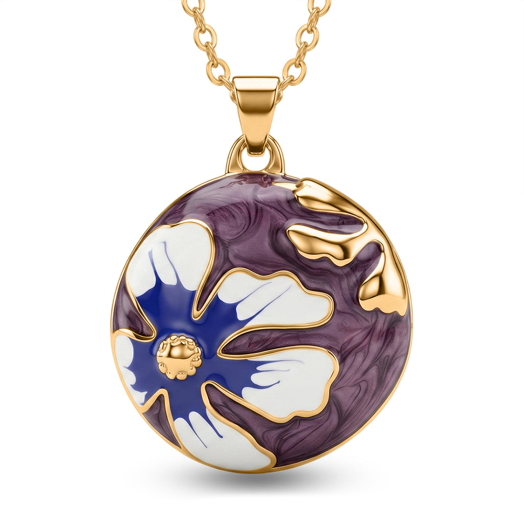 Bloomstone Collection - Set of 2 - Floral Necklace (Size - 18+2 Ext) and Push Back Earring_4425464_3