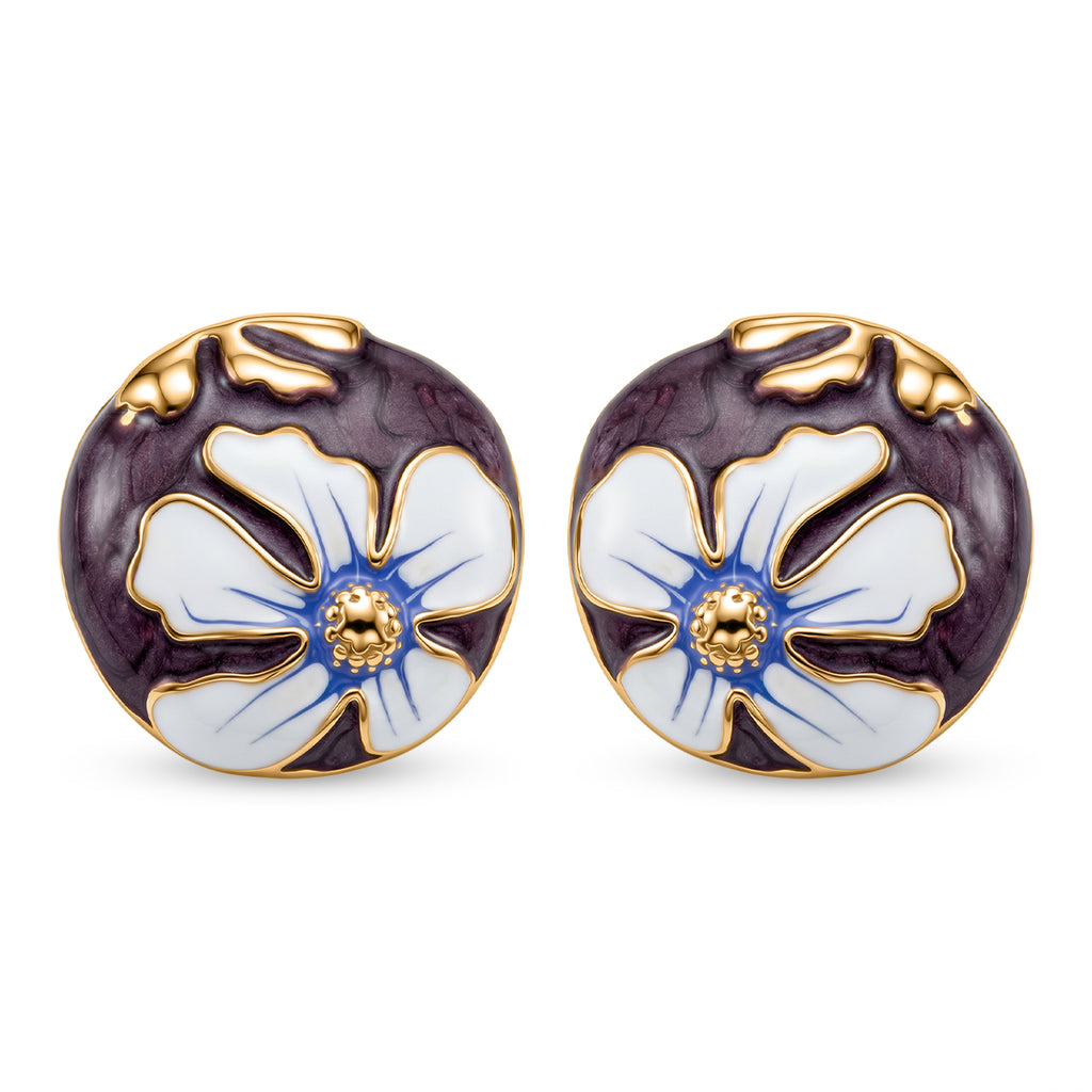 Bloomstone Collection - Set of 2 - Floral Necklace (Size - 18+2 Ext) and Push Back Earring_4425464_6