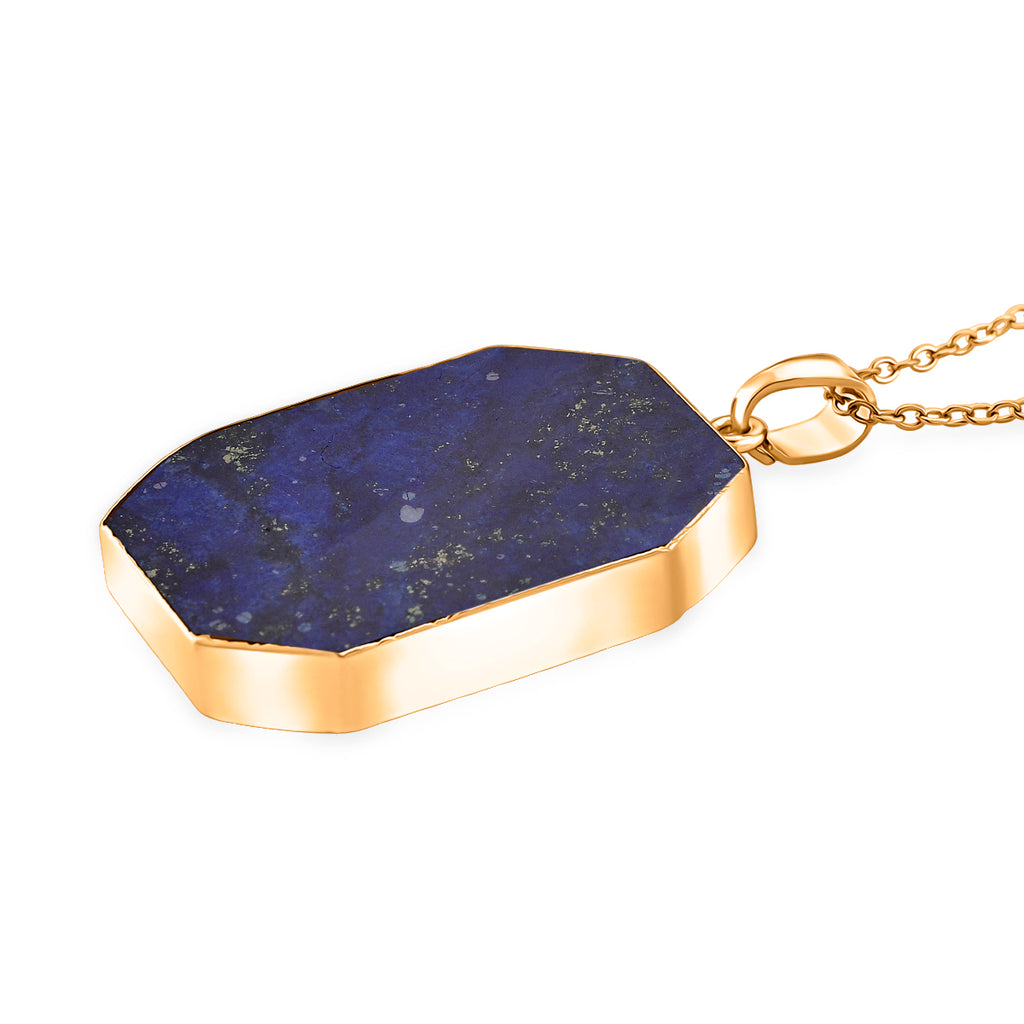 Tucson Close Out- Lapis Lazuli Solitaire Pendant with Chain (Size 20+2 Ext) (35x25)_4426061_3
