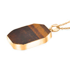 Yellow Tigers Eye Pendant with Chain (Size 20+2 Ext) in Yellow Gold Tone 20.00 Ct. (36x25)_4426068_3