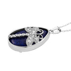 Lapis Lazuli Dragonfly Drop Pendant with Chain (Size 20+2 Ext) (35x25)_4426071_3