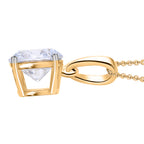 Luxuriant - Lab Grown Diamond (SI/G-H) Solitaire Pendant with Curb Chain (Size 18+2 Ext) in 18K Vermeil Yellow Gold Plated Sterling Silver 1.00 Ct._4426577_4