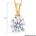 Luxuriant - Lab Grown Diamond (SI/G-H) Solitaire Pendant with Curb Chain (Size 18+2 Ext) in 18K Vermeil Yellow Gold Plated Sterling Silver 1.00 Ct._4426577_6