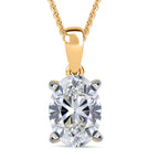 Luxuriant - Lab Grown Diamond (SI/G-H) Oval Cut Solitaire Pendant with Curb Chain (Size 18 + 2 Ext) in 18K Vermeil Yellow Gold Plated Sterling Silver 1.00 Ct._4426581