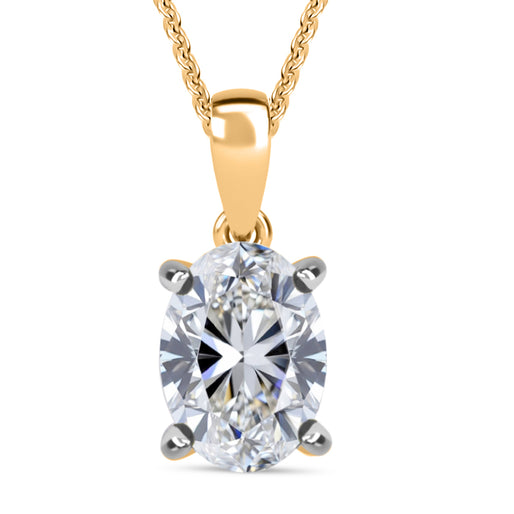 LUXURIANT 1 Ct. Lab Grown Diamond Solitaire Pendant with Curb Chain