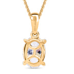 Luxuriant - Lab Grown Diamond (SI/G-H) Oval Cut Solitaire Pendant with Curb Chain (Size 18 + 2 Ext) in 18K Vermeil Yellow Gold Plated Sterling Silver 1.00 Ct._4426581_5