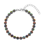 9 Piece Set - 4 Peacock Colour Shell Pearl Earrings, 4 Magic Colour Crystal Earrings and Tennis Bracelet (Size 8 + 1.5 Ext) 52.50 Ct._4428893_2