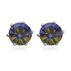 9 Piece Set - 4 Peacock Colour Shell Pearl Earrings, 4 Magic Colour Crystal Earrings and Tennis Bracelet (Size 8 + 1.5 Ext) 52.50 Ct._4428893_4