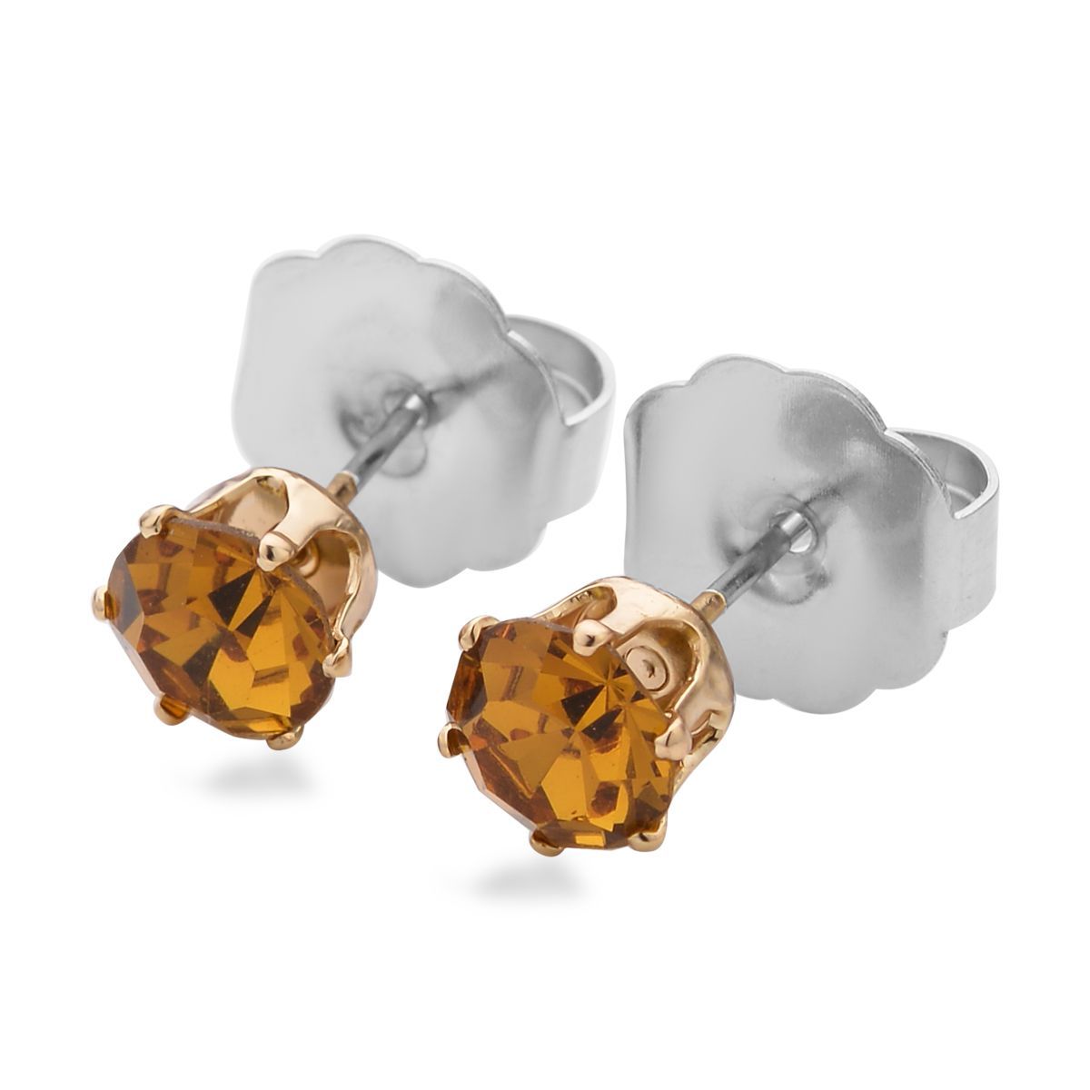 9 Piece Set - Peach Shell Pearl &amp; Champagne Crystal Bracelet (Size 8 + 1.5 Ext) &amp; Earring 52.50 Ct. 4428901 5