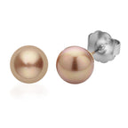 9 Piece Set - Peach Shell Pearl & Champagne Crystal Bracelet (Size 8 + 1.5 Ext) & Earring 52.50 Ct._4428901_6