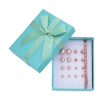 9 Piece Set - 4 Pink Colour Shell Pearl Earrings, 4 Magic Colour Crystal Earrings and Tennis Bracelet (Size 8 + 1.5 Ext) 52.50 Ct._4428903