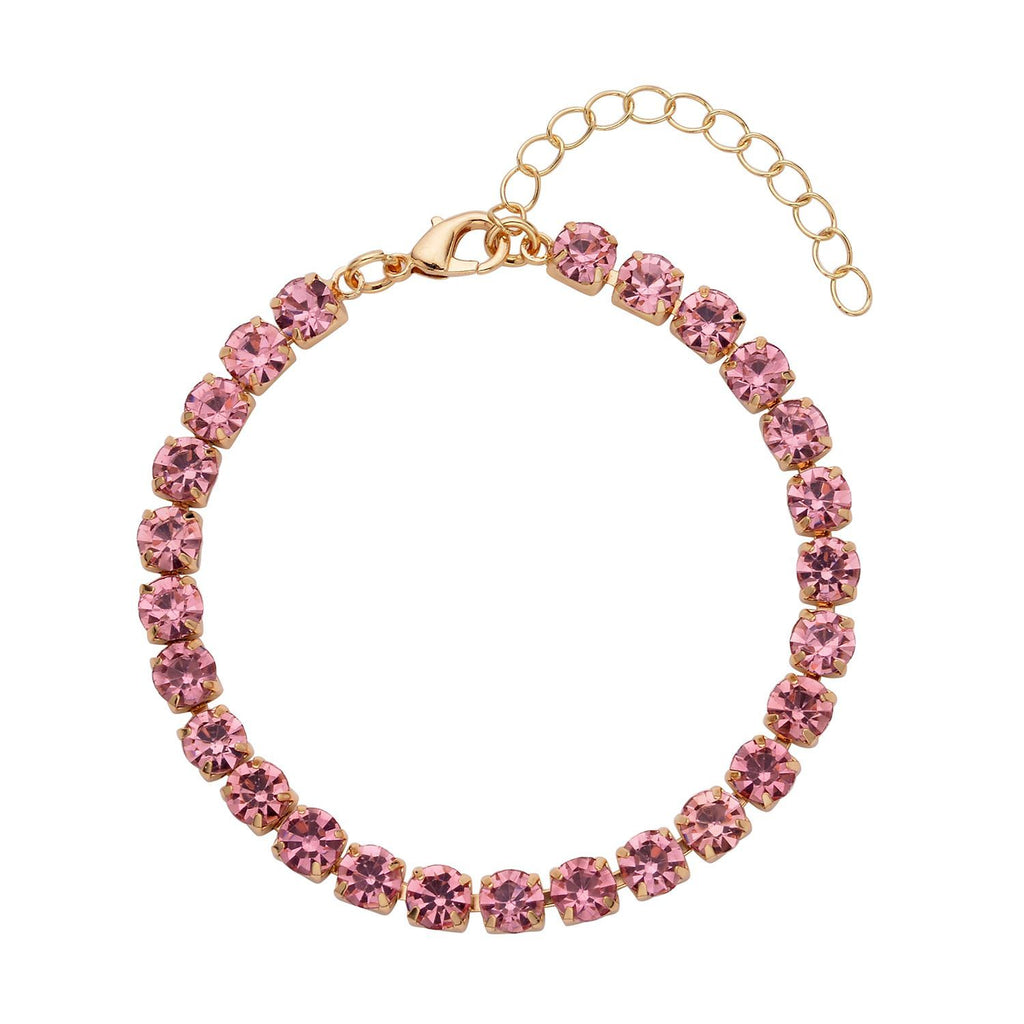 9 Piece Set - 4 Pink Colour Shell Pearl Earrings, 4 Magic Colour Crystal Earrings and Tennis Bracelet (Size 8 + 1.5 Ext) 52.50 Ct._4428903_2
