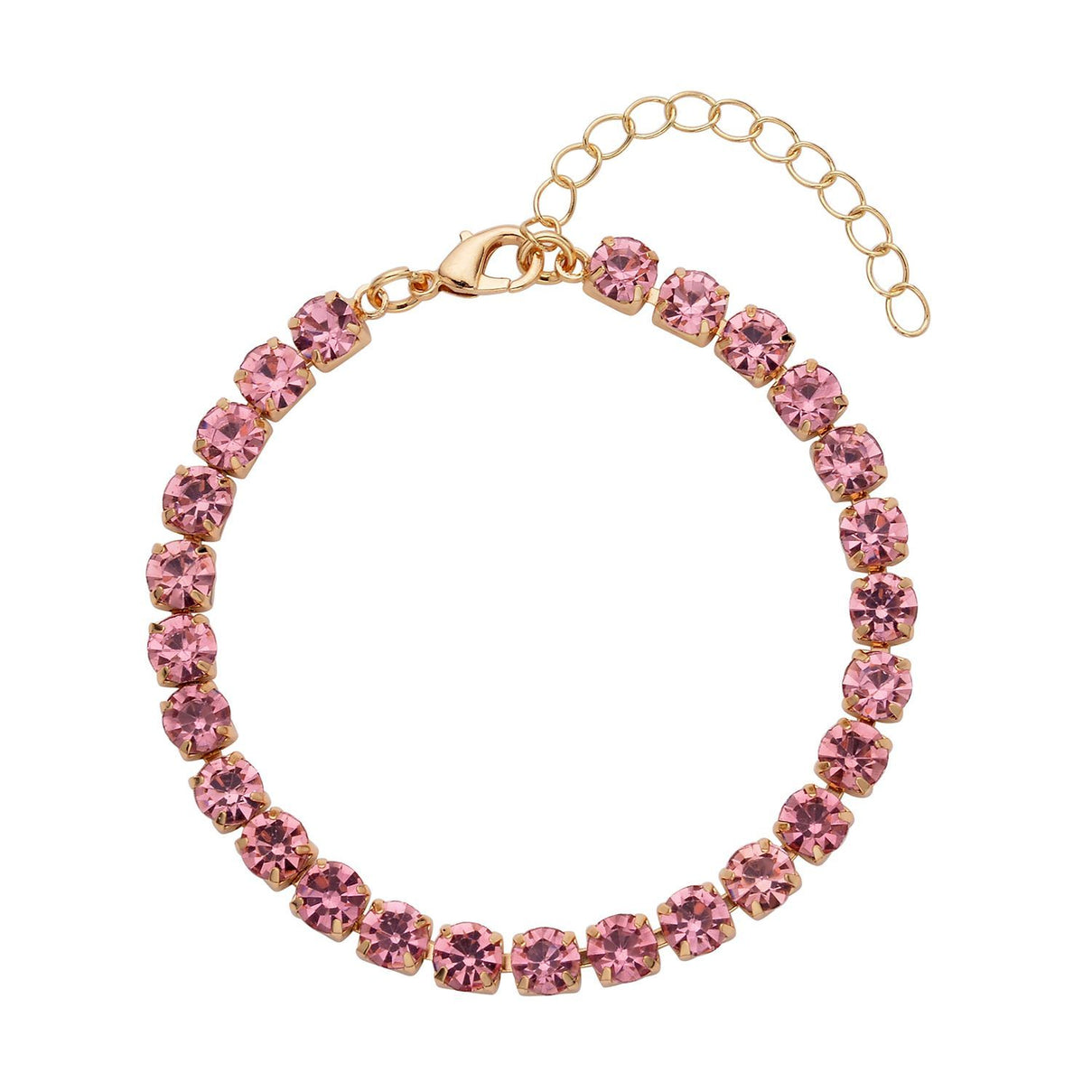9 Piece Set - 4 Pink Colour Shell Pearl Earrings, 4 Magic Colour Crystal Earrings and Tennis Bracelet (Size 8 + 1.5 Ext) 52.50 Ct. 4428903 2