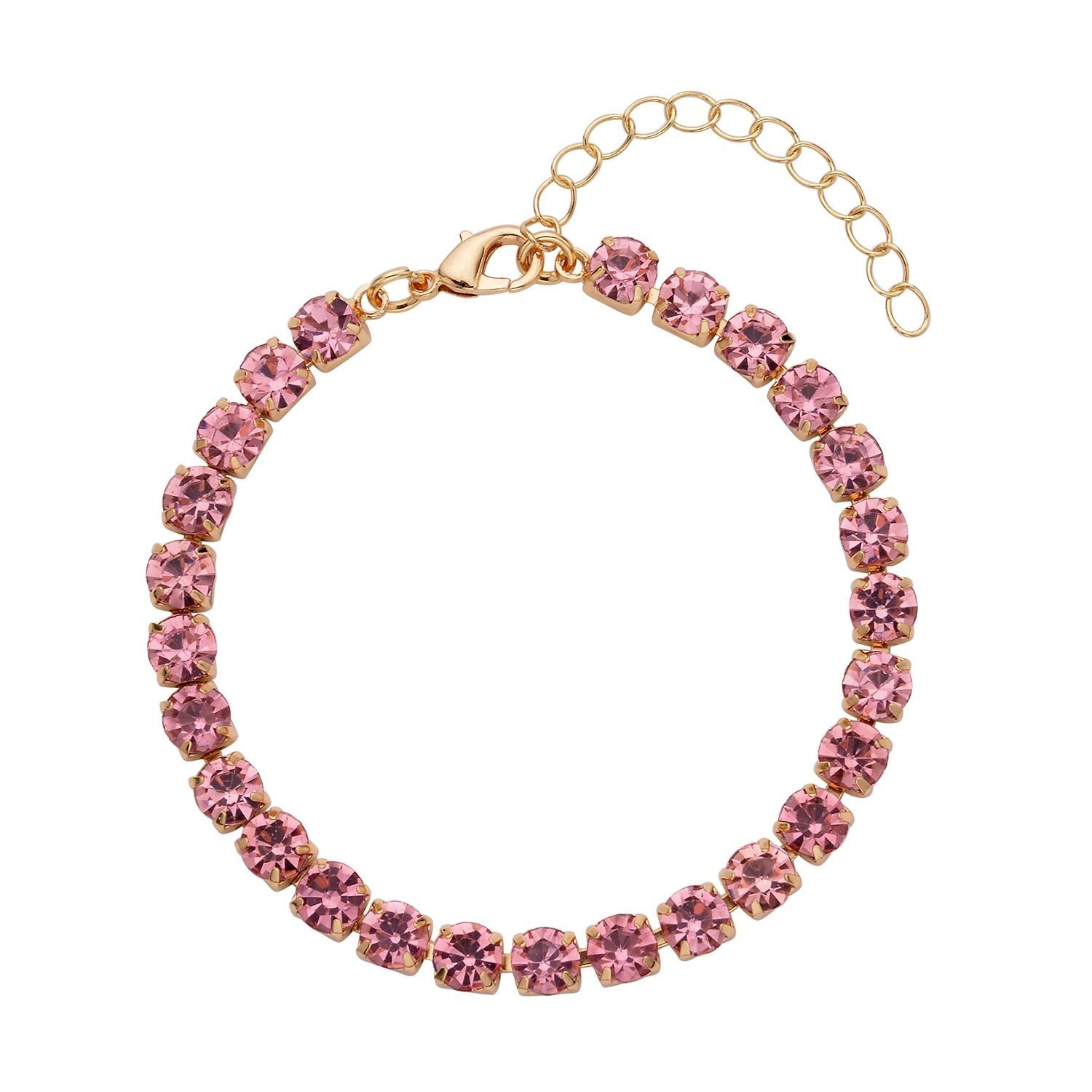 9 Piece Set - 4 Pink Colour Shell Pearl Earrings, 4 Magic Colour Crystal Earrings and Tennis Bracelet (Size 8 + 1.5 Ext) 52.50 Ct. 4428903 2
