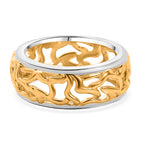 EverTrue 2 Piece Set - Ring (Size R) & Tree of Life Pendant with Chain (Size 20) in Yellow Gold Plated & Platinum Overlay_4430308_3