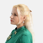 La Marey Signature Silk Multicolour Hairpins & Push Back Earring Set_4430709_1