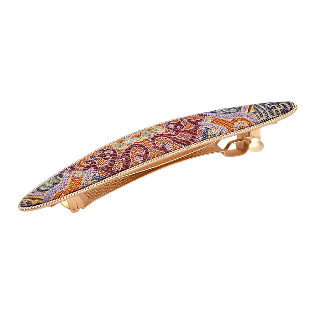 La Marey Signature Silk Multicolour Hairpins & Push Back Earring Set_4430709_6