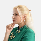 La Marey Signature Silk Multicolour Hairpins & Push Back Earring Set_4430712_1