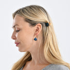 La Marey Signature Mulberry Silk Multicolour Hairpins & Push Back Earring Set_4430740_3