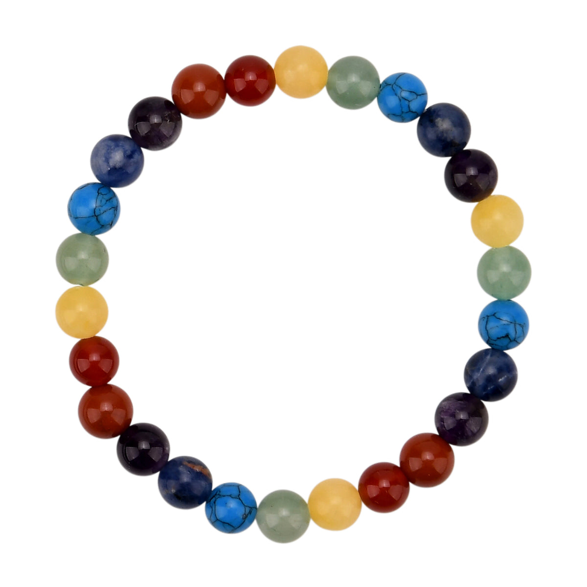 Multi-Gemstone 7 Chakra Healing Crystal Gift Set: Photo Case &amp; Stretchable Bracelet (7.8-8 inch) V32516485 4