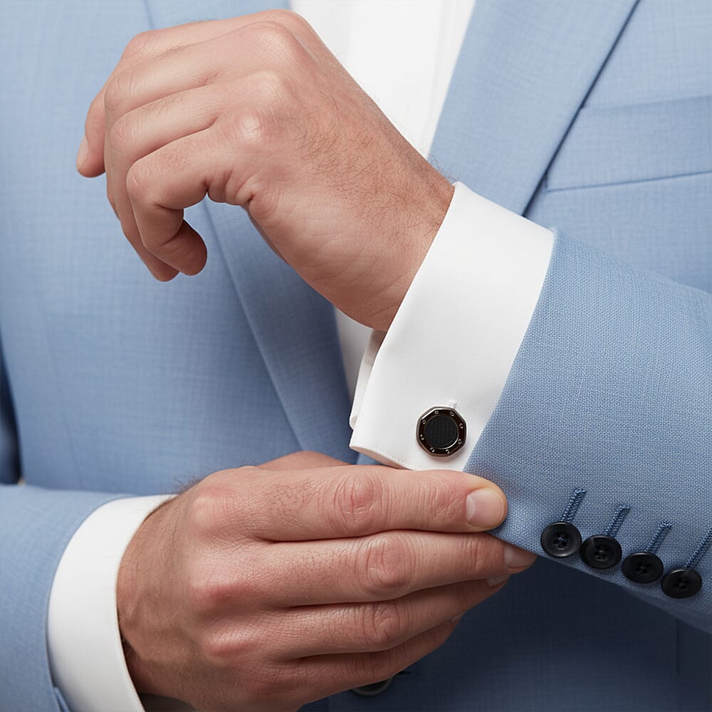FATHERS DAY SPECIAL - GENOA TIME  Collection of Watch with 3ATM Water Resistancy and Date Function, Luxury Pen &amp; Cufflinks - Black V32538622 7