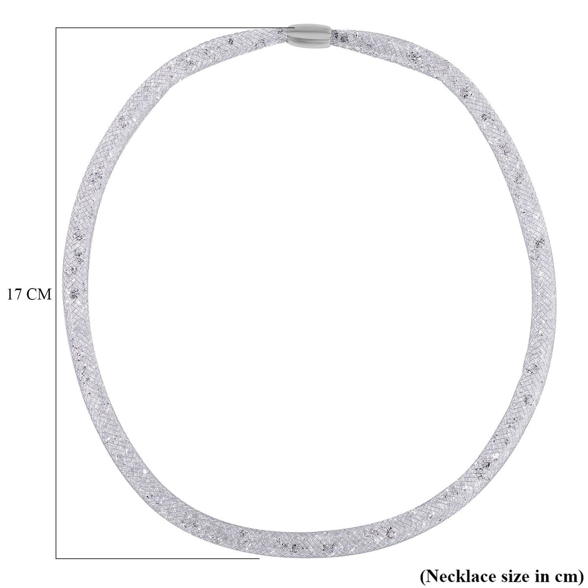 2 Piece Set - Sparkly White Crystal Necklace (Size - 20) and Bracelet (Size - 8) V32607728 6