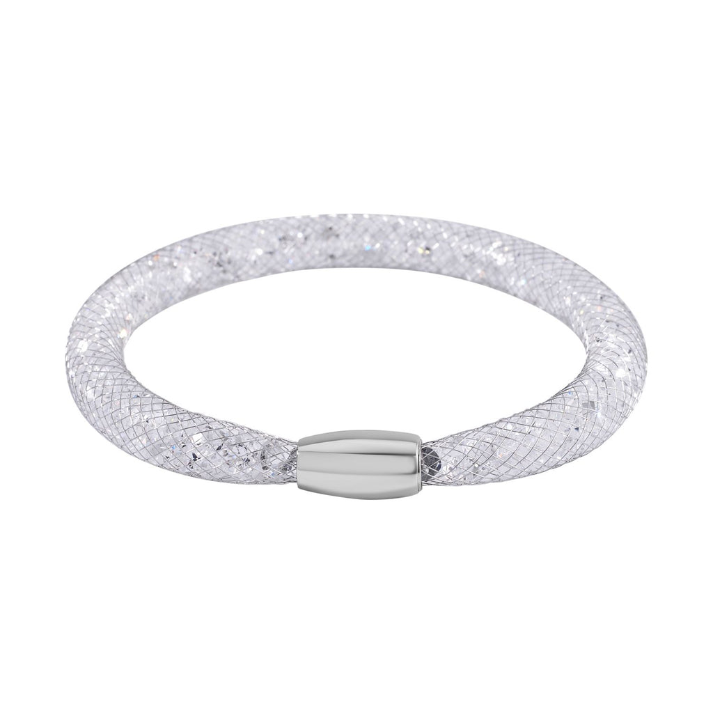 2 Piece Set - Sparkly White Crystal Necklace (Size - 20) and Bracelet (Size - 8)_4433146_6
