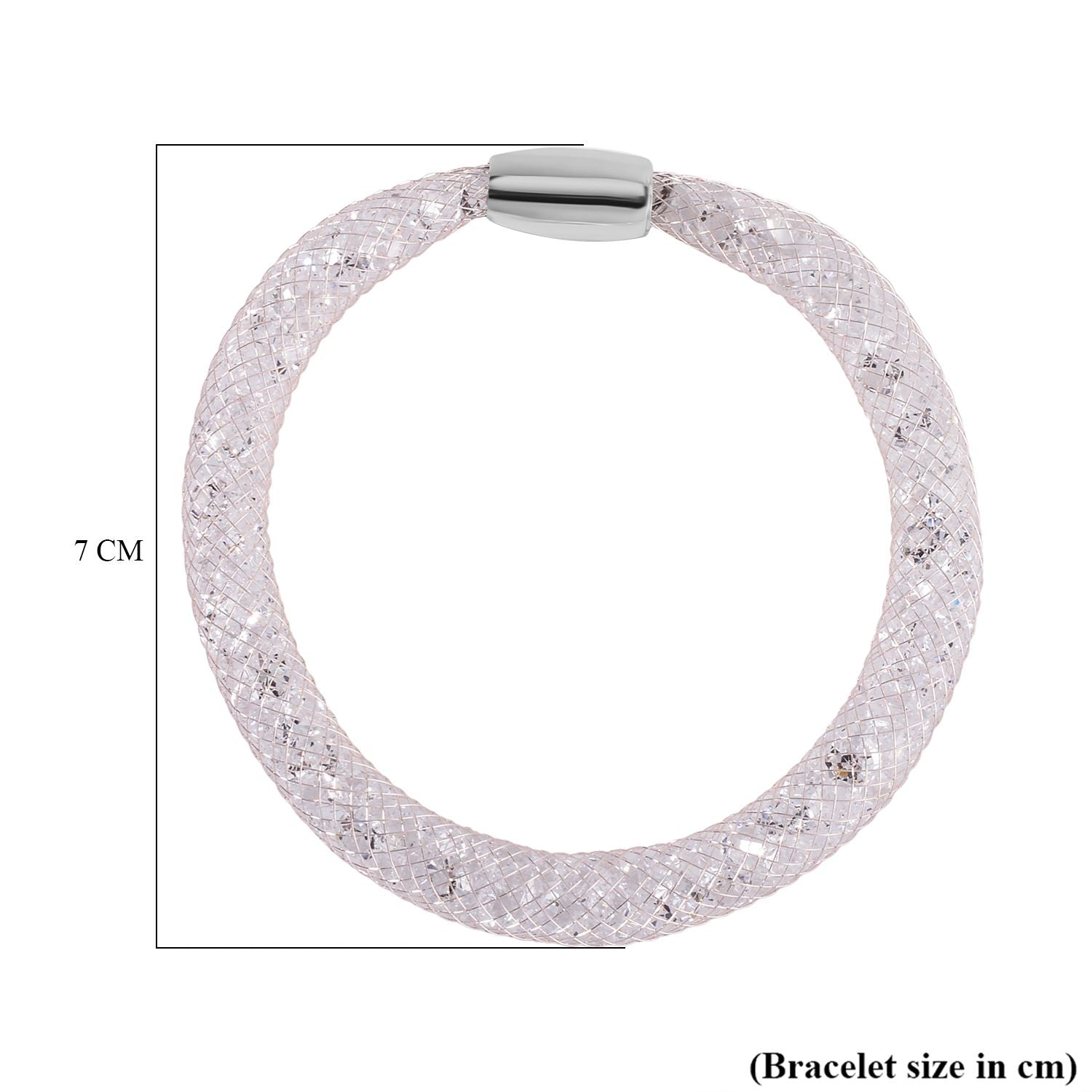 2 Piece Set - Sparkly White Crystal Necklace (Size - 20) and Bracelet (Size - 8) V32512501 8