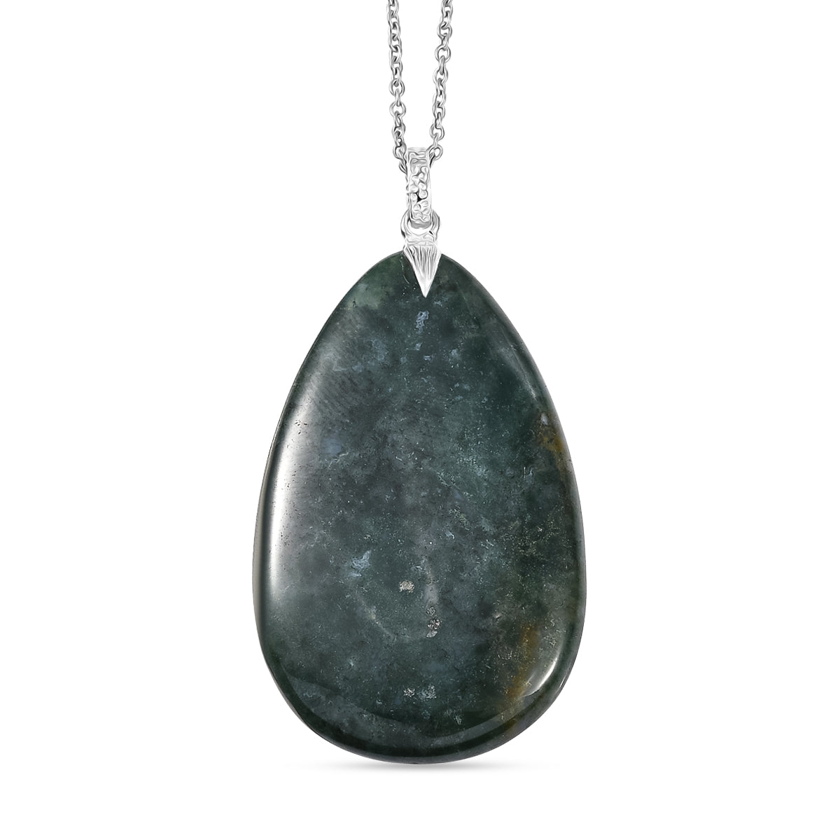 Jasper Solitaire Drop Pendant with Chain (Size 20) 119.18 Ct. V32529270 0