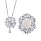 D'Joy White Jade & White Topaz Pendent with Chain (Size 18) & Ring in Rhodium Overlay Sterling Silver 6.81 Ct, Silver Wt. 8.55 Gms._4434935_6
