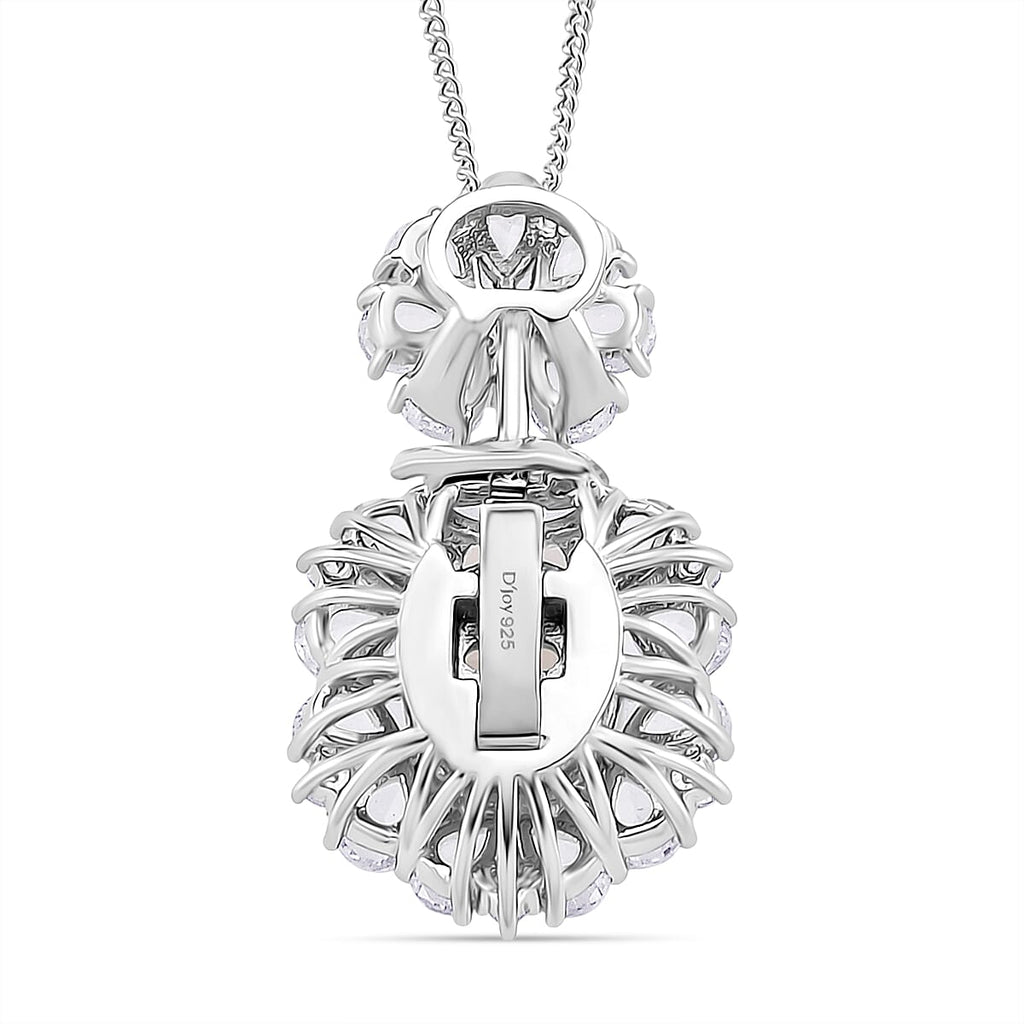 D'Joy White Jade & White Topaz Pendent with Chain (Size 18) & Ring in Rhodium Overlay Sterling Silver 6.81 Ct, Silver Wt. 8.55 Gms._4434935_9