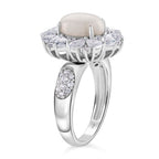 D'Joy White Jade & White Topaz Pendent with Chain (Size 18) & Ring in Rhodium Overlay Sterling Silver 6.81 Ct, Silver Wt. 8.55 Gms._4434943_3