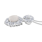 D'Joy White Jade & White Topaz Pendent with Chain (Size 18) & Ring in Rhodium Overlay Sterling Silver 6.81 Ct, Silver Wt. 8.55 Gms._4434943_8