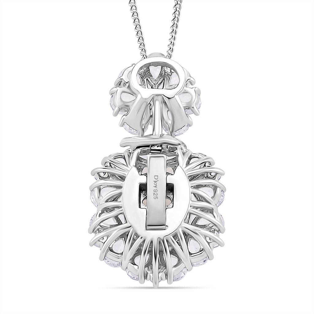 D'Joy White Jade & White Topaz Pendent with Chain (Size 18) & Ring in Rhodium Overlay Sterling Silver 6.81 Ct, Silver Wt. 8.55 Gms._4434943_9